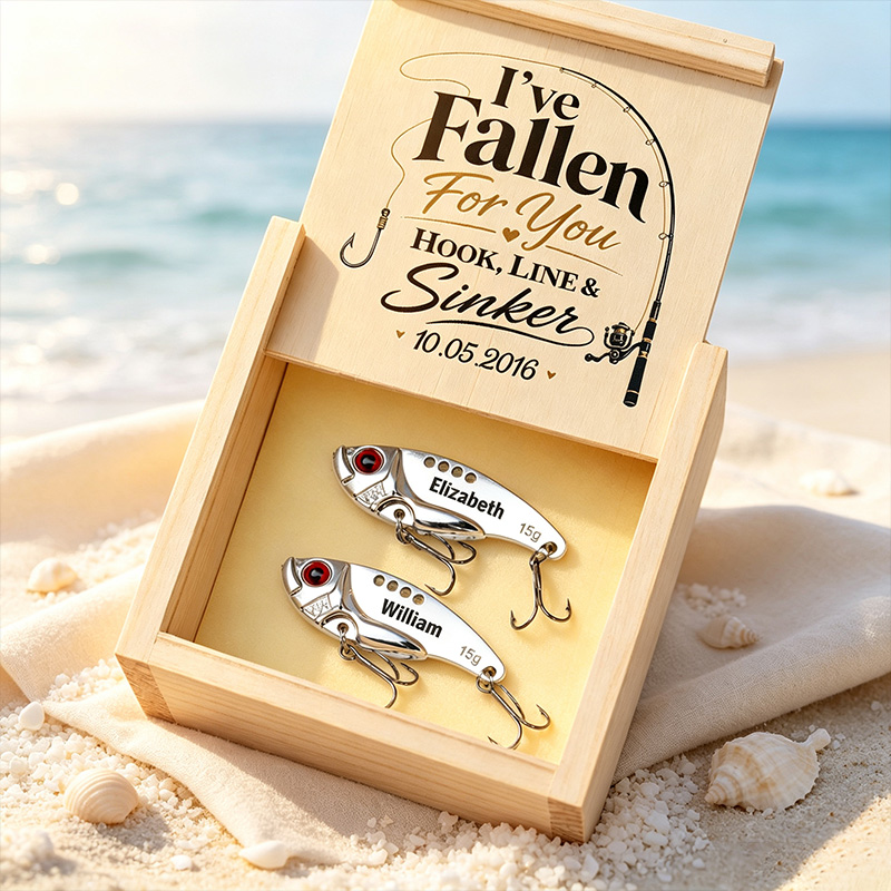 Personalized Love Hooked Me Hard Personalized Custom Fishing Lure for Fishing Couple Gift