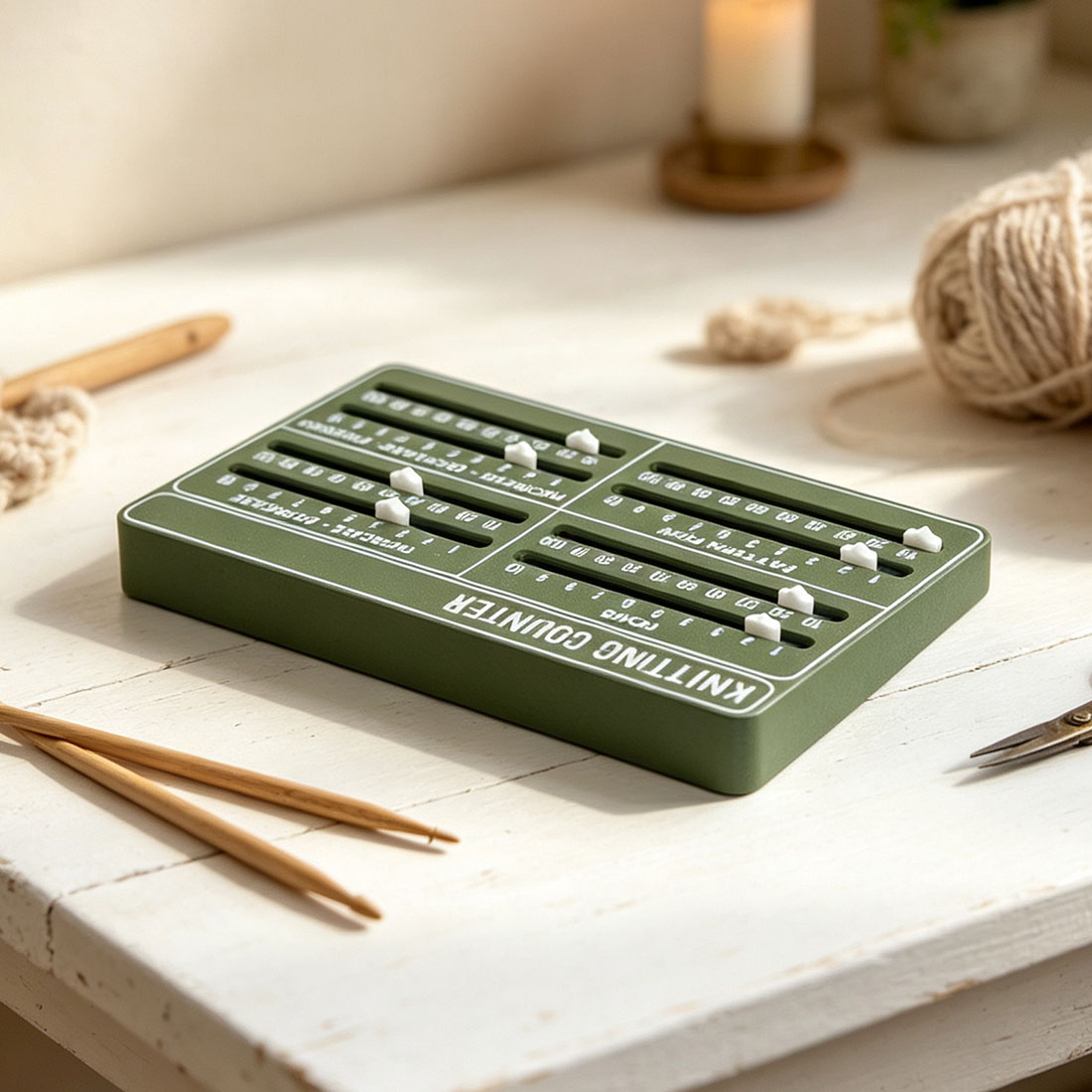 Travel Knitting Counter 3D Printed Row Tracker with Sliders for Crochet Weaving and Knitting