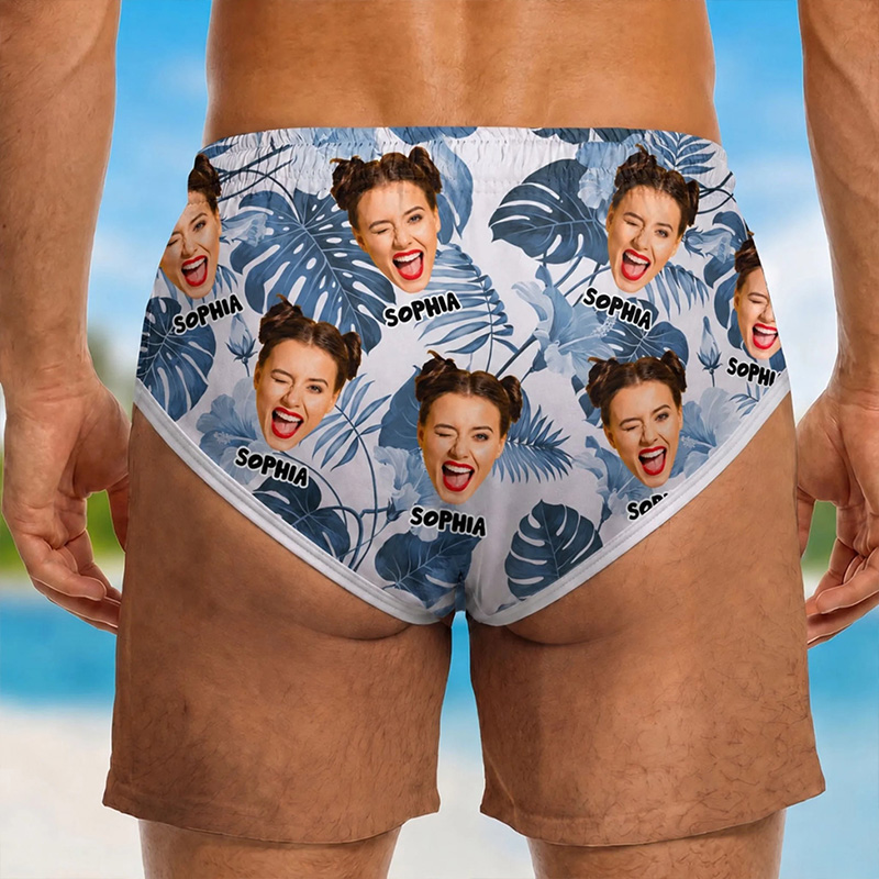 Personalized Funny Love My Wife Beach Shorts