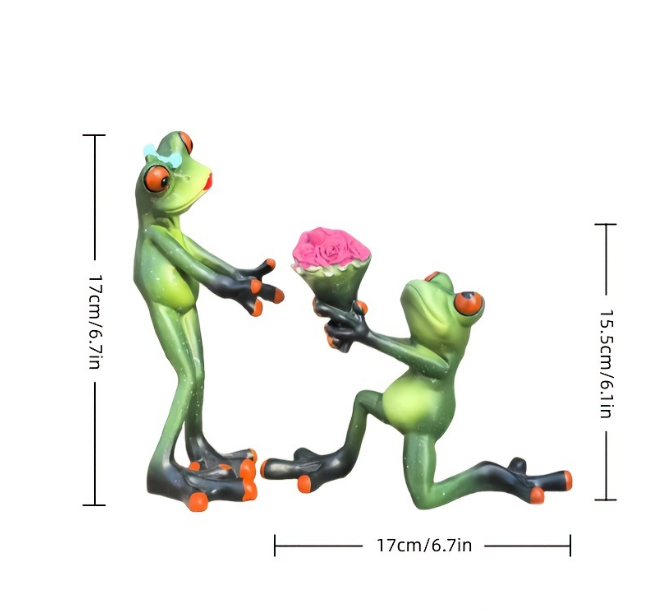 Resin Couple Frog Figurines