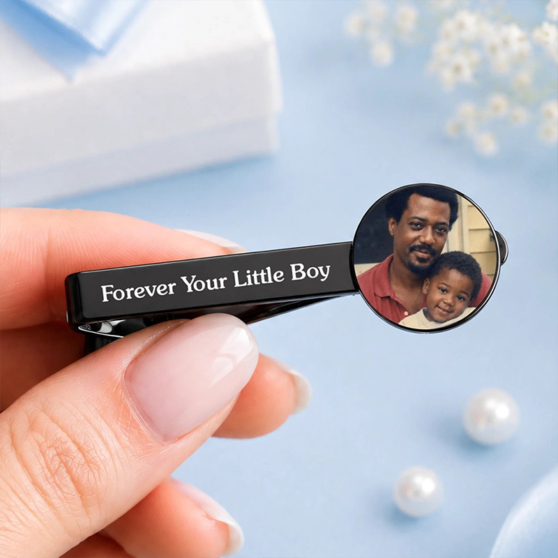 Personalized Photo Tie Clip Custom Tie Clip Gifts with Kids Photo For Dad Grandpa Walking Down The Aisle Together