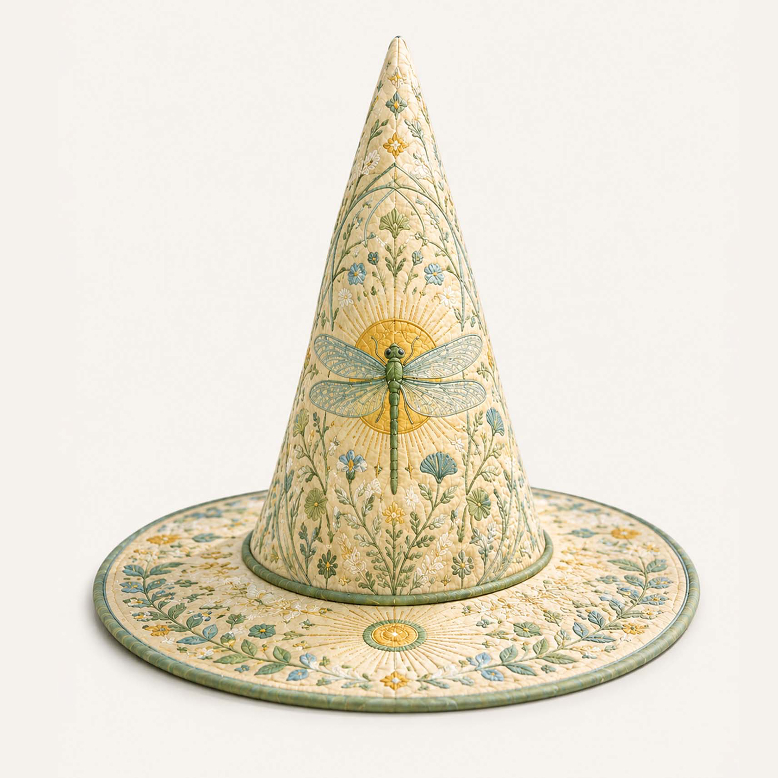 Garden Vintage Fairy Handcrafted Quilted Witch Hat