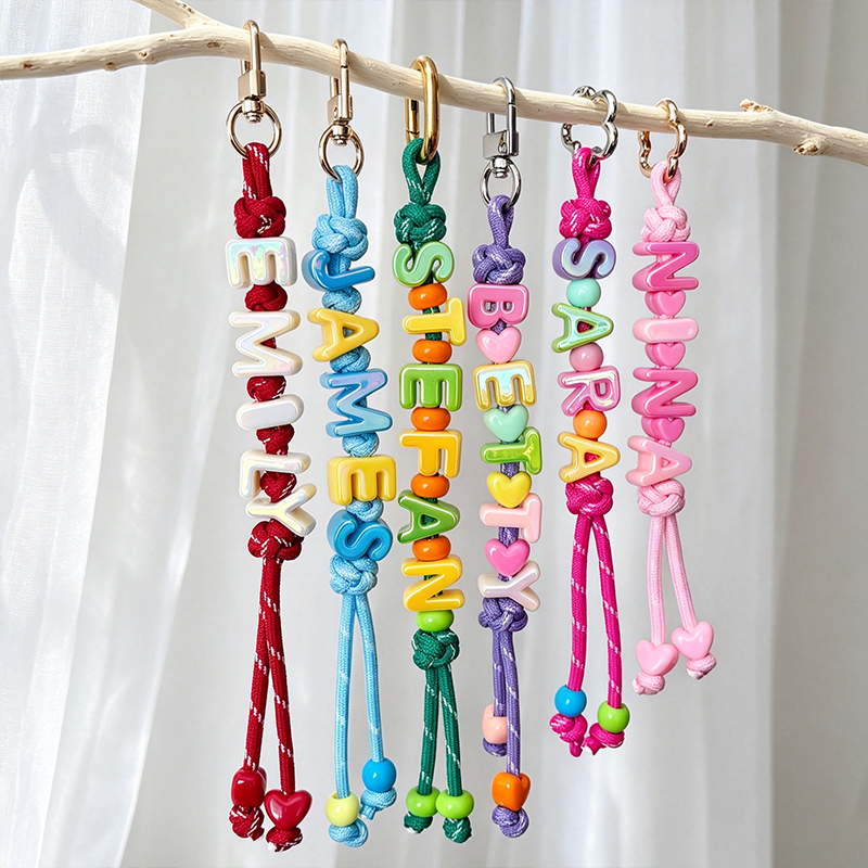 Personalized Her Name Keychain Gift for Wife Girlfriend Paracord Backpack Tag