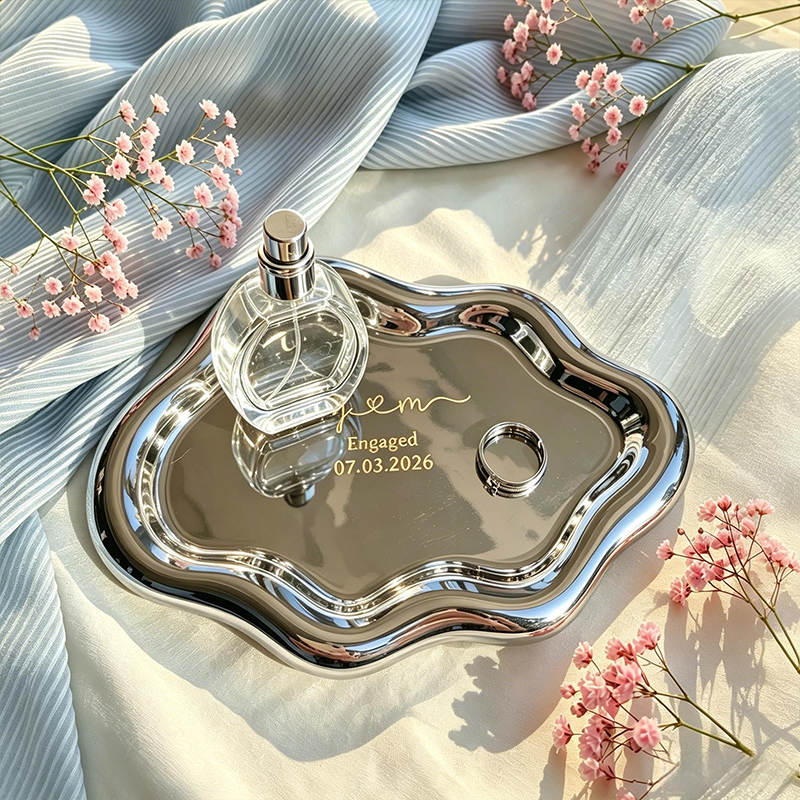 Personalized Initials Jewelry Tray for Bride Custom Wedding Cloud Trinket Dish Personalized Engagement Ring Holder Bridesmaid Proposal Gift
