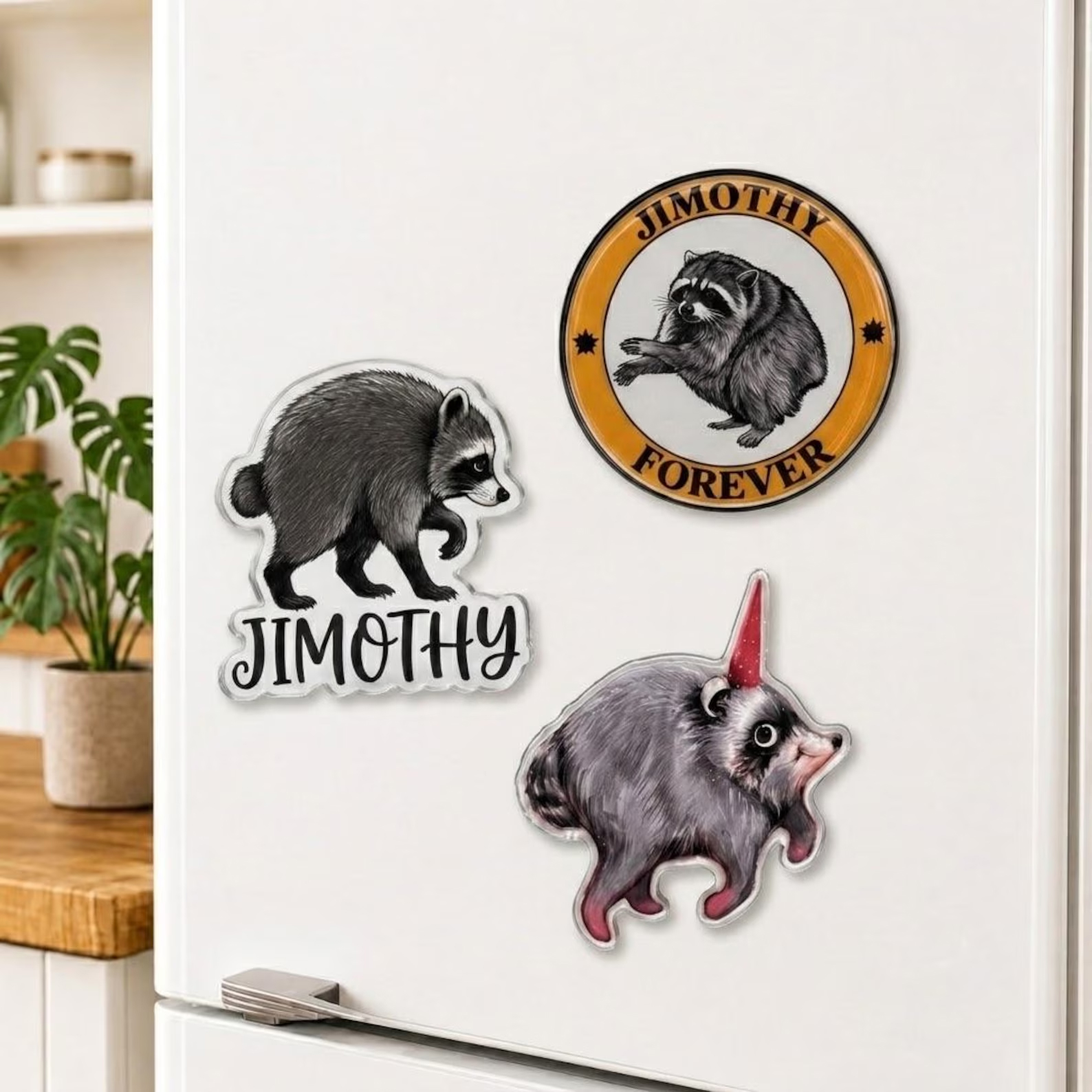 Personalized Raccoon Acrylic Fridge Magnet Seattle Meme Gift Viral Raccoon Meme Funny Seattle Keepsake for Raccoon Lovers