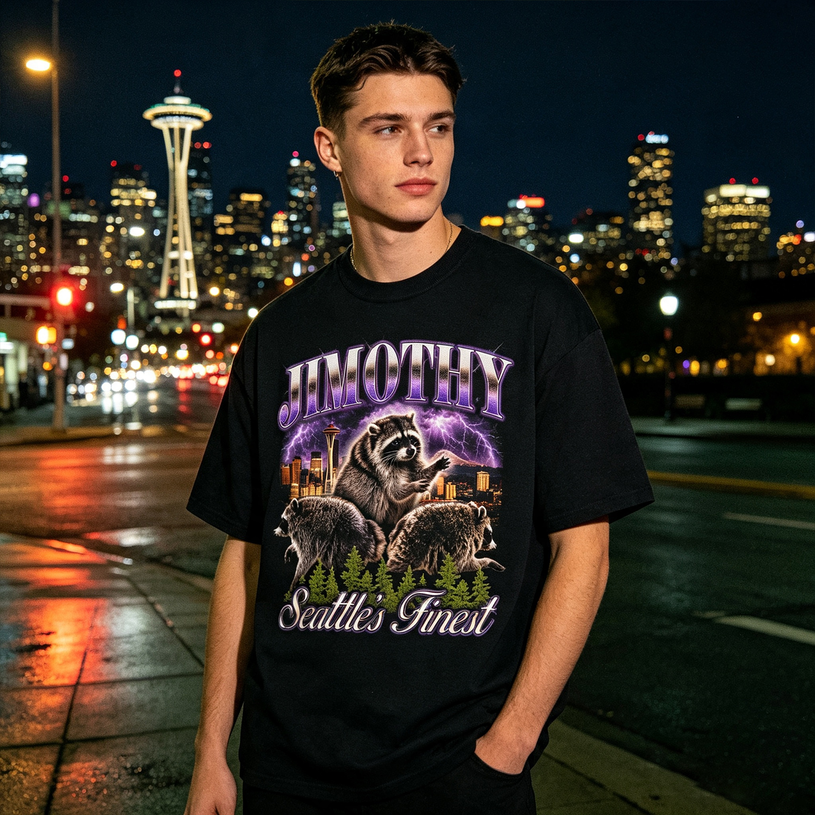 Seattle Raccoon T-Shirt Seattle's Finest Gift for Animal Lover