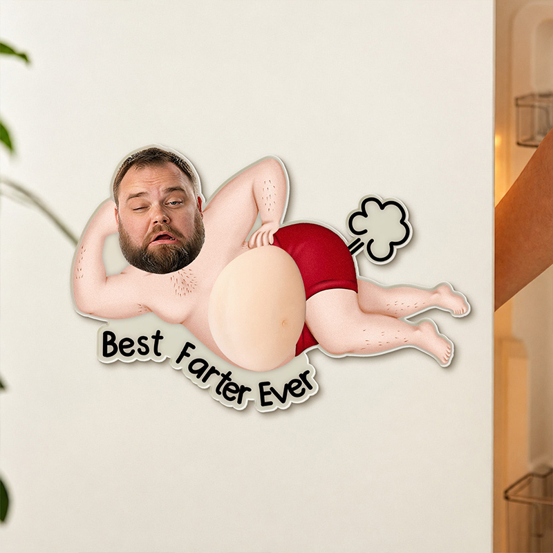 Personalized Photo Squishy Fridge Magnet Dad Bod Acrylic Fridge Magnet with Squishy Belly Funny Gift for Dad Grandpa Best Farter Ever