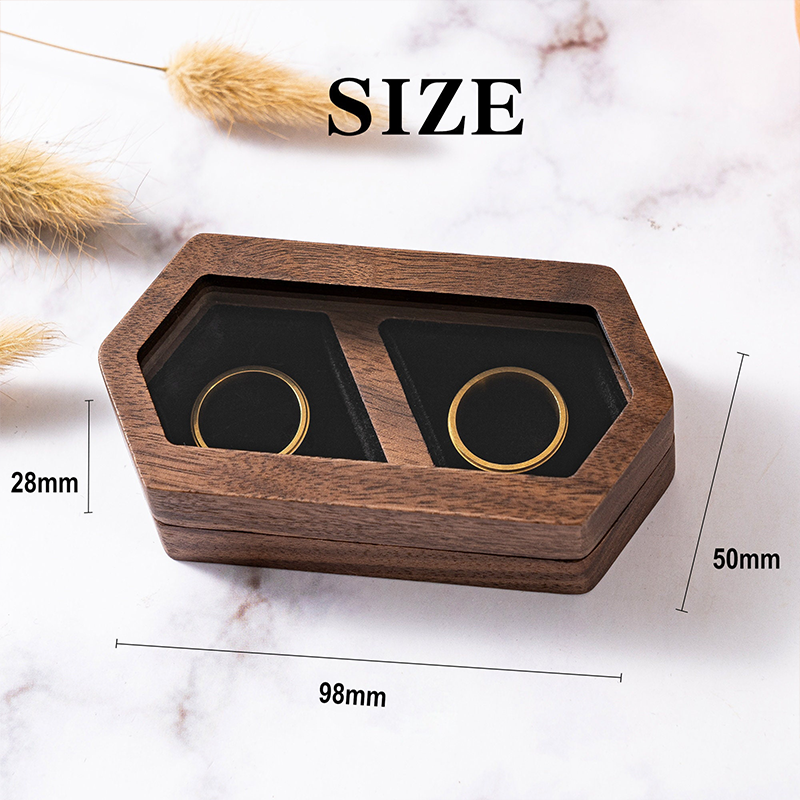 Personalized Wedding Ring Box Wooden Double Slot Ring Bearer Custom Ring Holder Ring Bearer Box Engagement Wedding Ceremony Ring Case