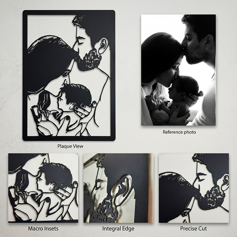 Personalized Metal Family Portrait from Photo Immortalize the Moment Anniversary Gift For Parent Laser Cut Metal Sign Handmade Family Gift