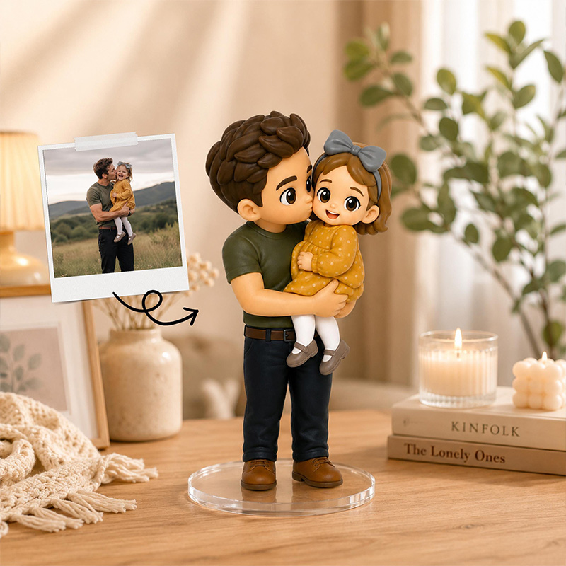 Personalized 3D Statue from Your Photo Custom Daddy Gift 3D Figurine Keepsake Mini Character Gift Gift for Family Dad