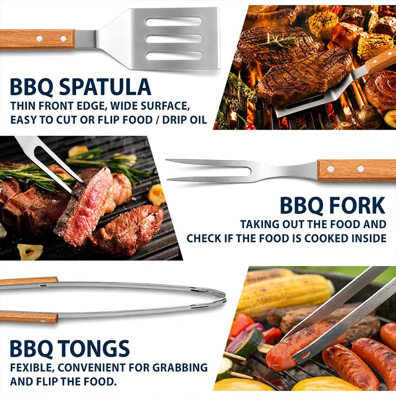 Personalized Daddy's Grilling Tools Custom BBQ Tool Set With Storage Bag Gift for Dad Grandpa