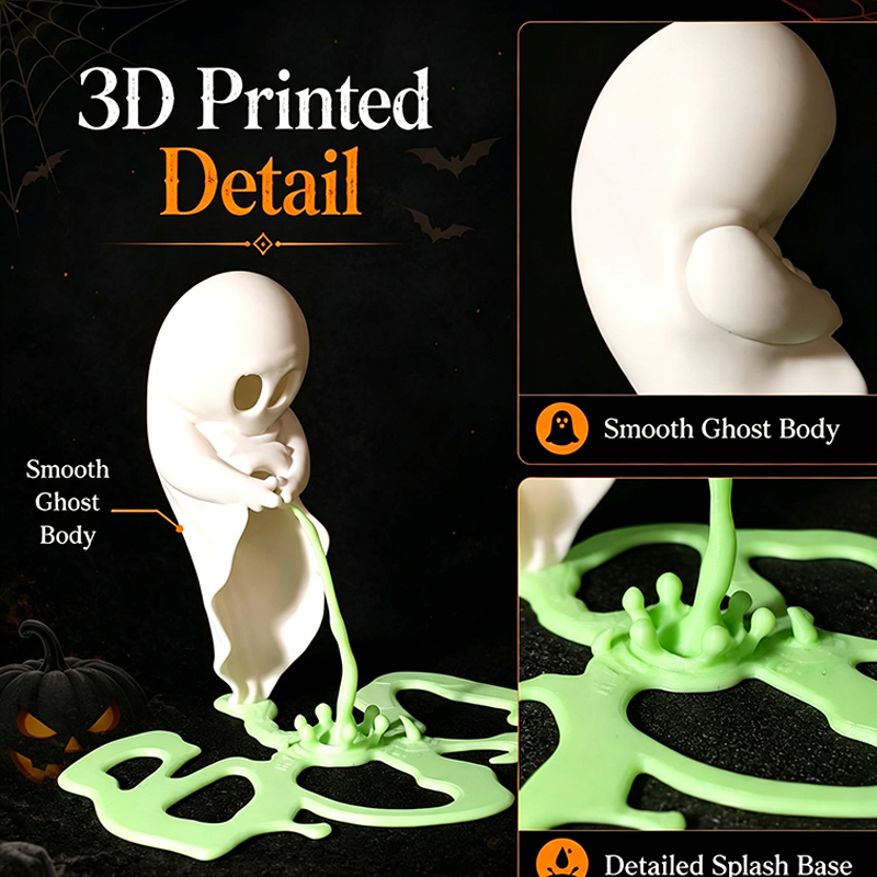 Funny Ghost Statue,Peeing Ghost Figurine,3D Printed Halloween Figurine,Spooky Desk Decor,Weird Gift for Halloween Lovers