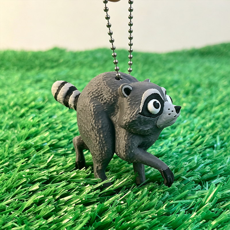 Jimothy the Raccoon Keychain | Short Spine Viral Seattle Raccoon Meme Charm | Internet Famous Trash Panda Gift for Raccoon Lovers