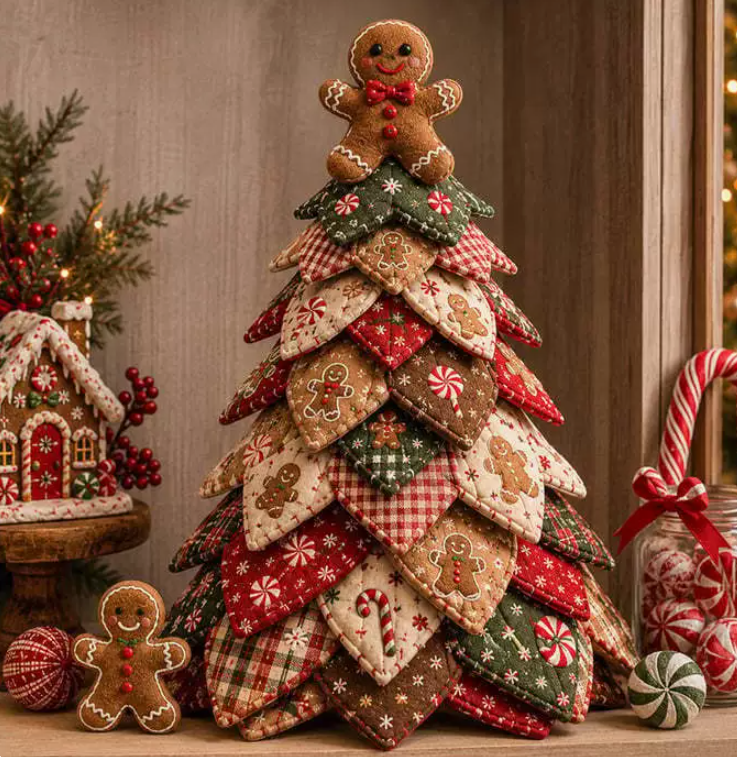 DIY Quilted Christmas Sewing Kit, Fabric Patchwork Beginner Holiday Craft Gift for Home Decor Christmas Holiday Decor