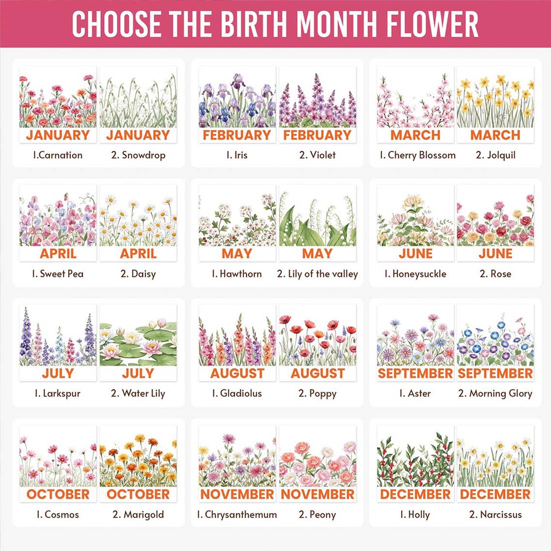 Personalized Birth Month Flower Book Basket Custom Birth Flower & Name Storage Basket For Her Wife Daughter Coworker Book Lover Gift