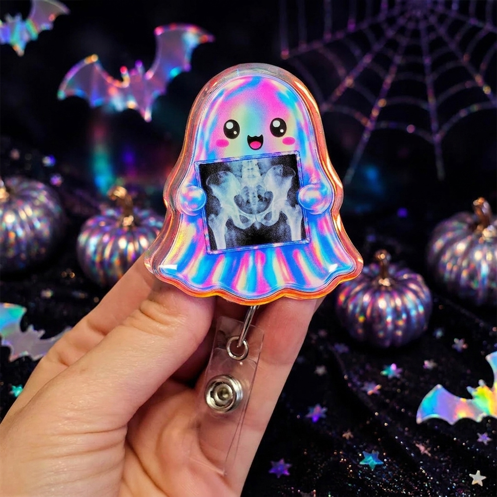 Spooky Ghost Xray Badge Reel  Xray Ghost Badge Reel Radiology Badge Reel