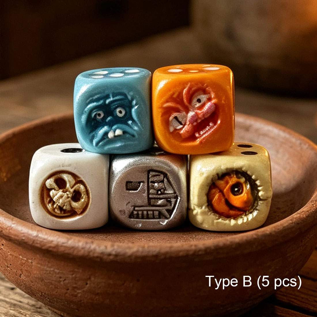 5 Pcs Monster Dice Halloween Tabletop Game Dice Set Props