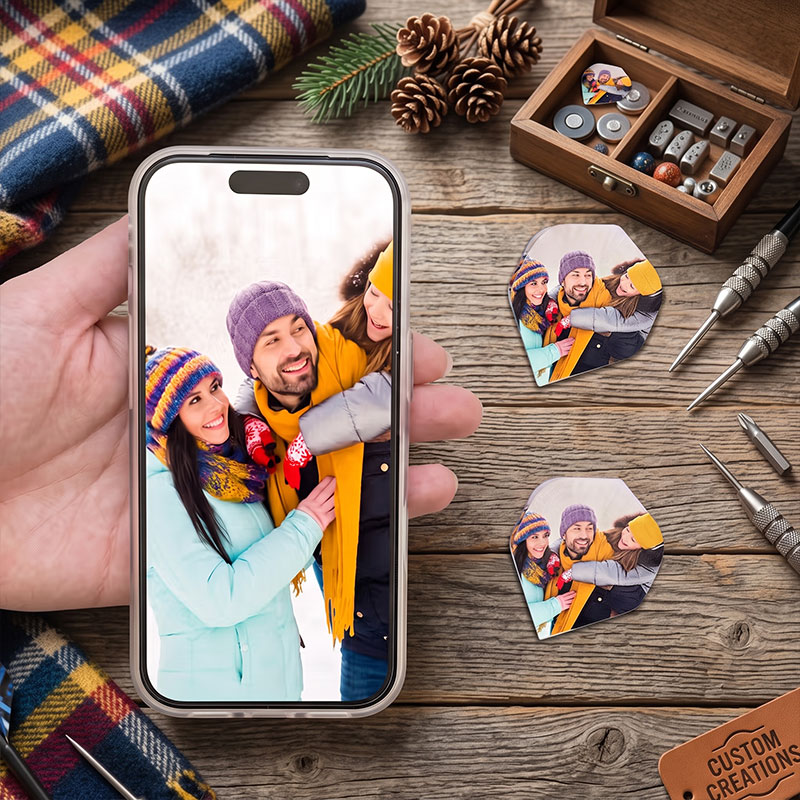 Personalized Family Photo Dart Flights Set Dart Club Team Game Gift for Darts Enthusiasts Family Friends