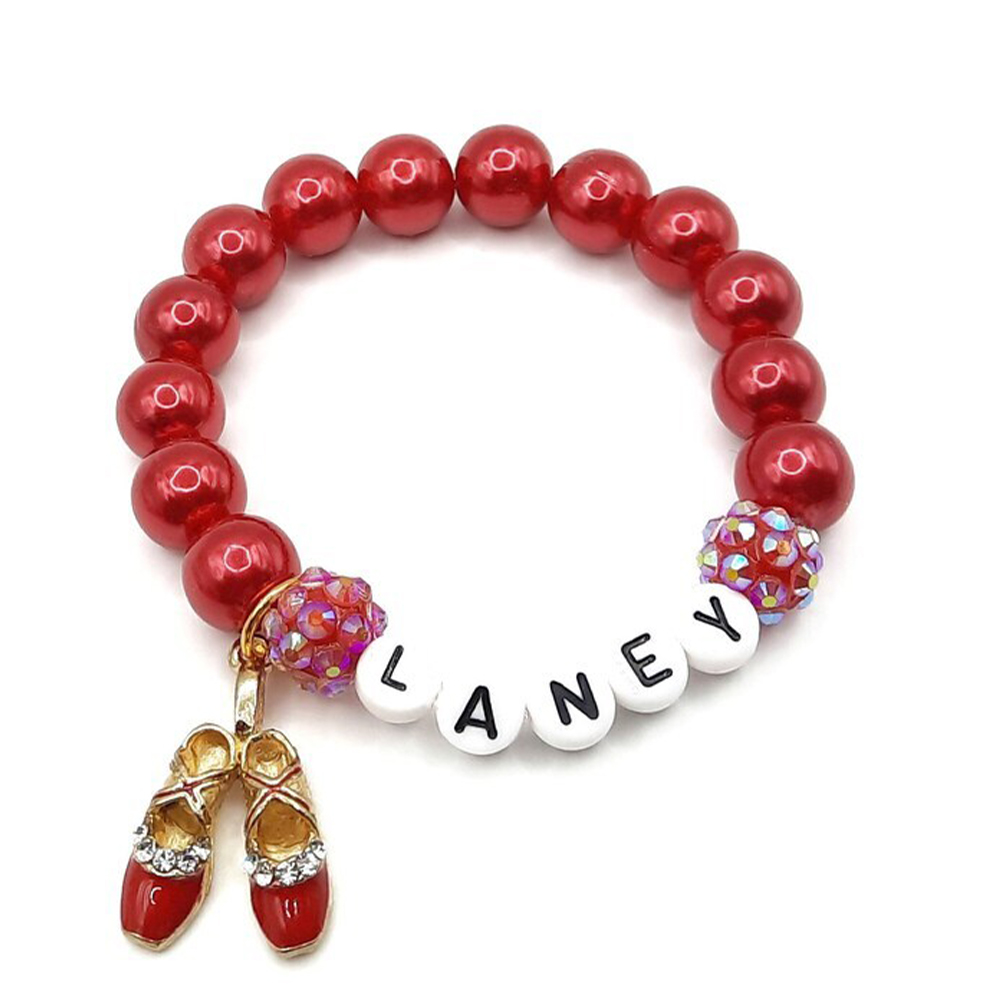 Personalized Ballet Name Bracelet Girls Ballerina Jewelry