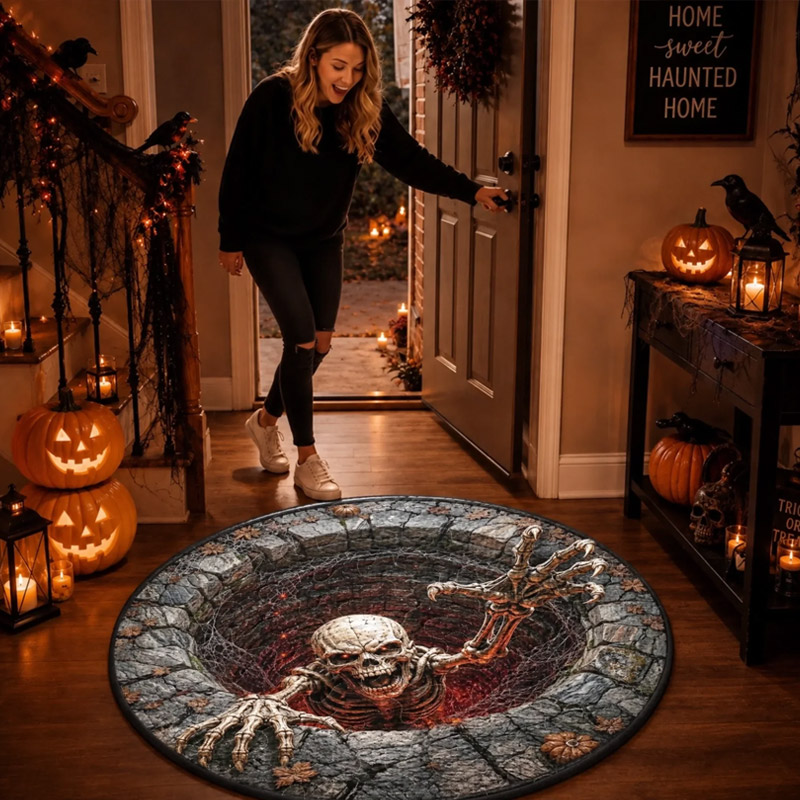 Personalized Shaped Doormat Custom Halloween Decor Birthday Gifts For Mom Dad Brother Sister Family Halloween Gift Beware Of What Crawls Out