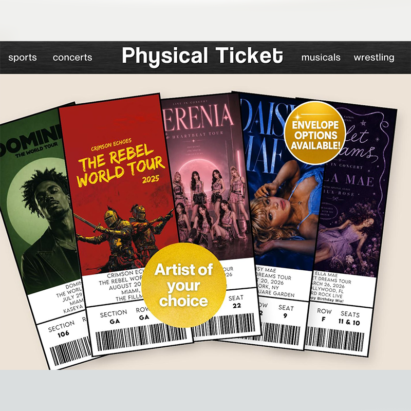 Personalized Laminated Concert Ticket Gift Souvenir, Personalized Event Keepsake