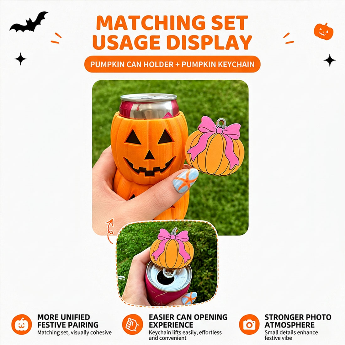 Pumpkin Can Sleeve Bundle and Can Opener