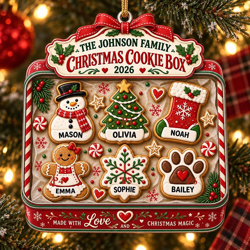 Personalized Family Gingerbread Christmas Ornament 2026 Custom Gingerbread Cookie Ornament with Pets Names Family Holiday Keepsake Gifts