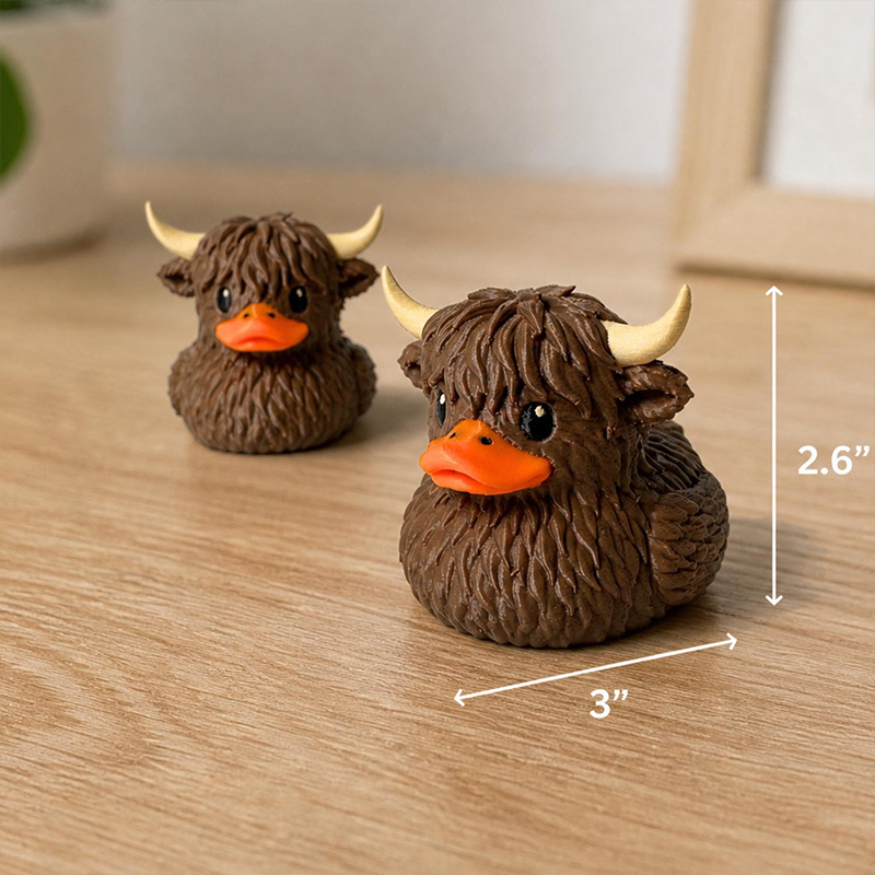 Personalized Highland Cow Duck Highland Lover Gift Collectible Rustic Decoration Country Style Western Accessory Gift