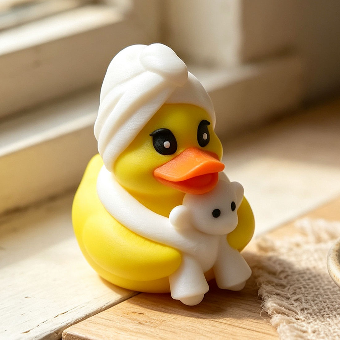 3D Printed Spa Duck with Towel Monkey