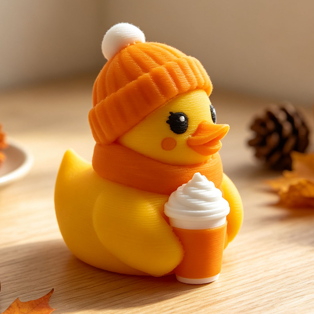 3D Printed Mini Pumpkin Spice Duck Fall Cruise Duck Autumn Duck