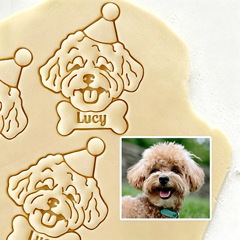Personalized Pet Dog Photo Cookie Cutter Birthday Pet Portrait Cookie Cutter | Pet Party Gift