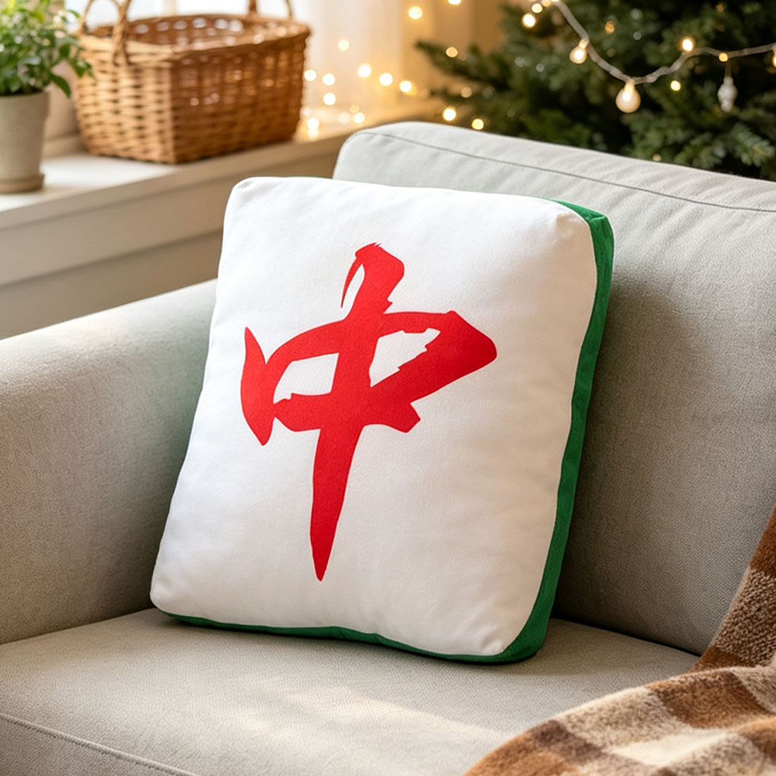 Mahjong Pillow Plush Perfect Home Decor Gift for Mahjong Lovers