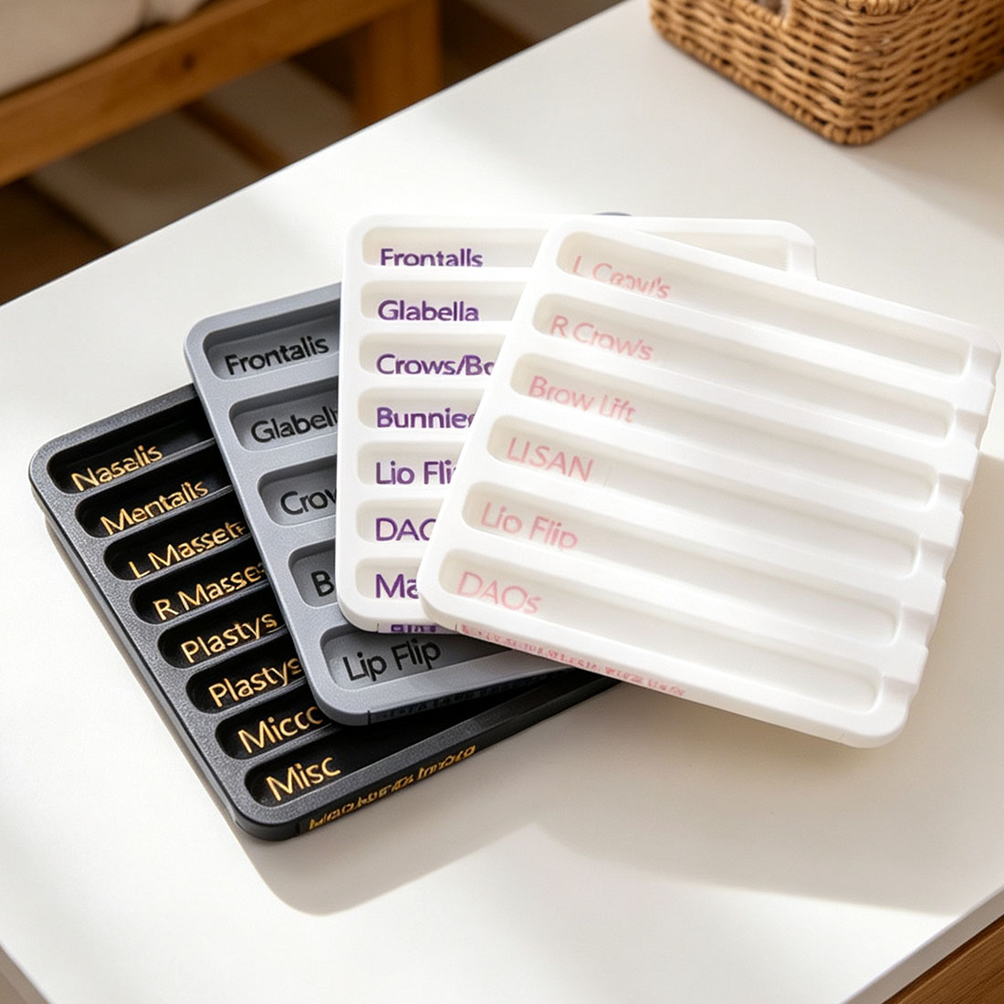 Personalized 3D Printed Injector Neurotoxin Botox Syringe Holder Tray with 5-8 Slots and Text Cosmetic Procedure Tool Gift