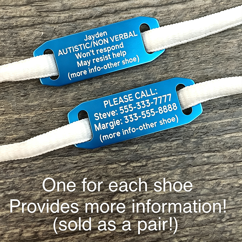 Personalized Medical Id Tag, Shoe Tags, In Case of Emergency, Special Needs Id Tags, Shoelace Tags, Emergency Tags