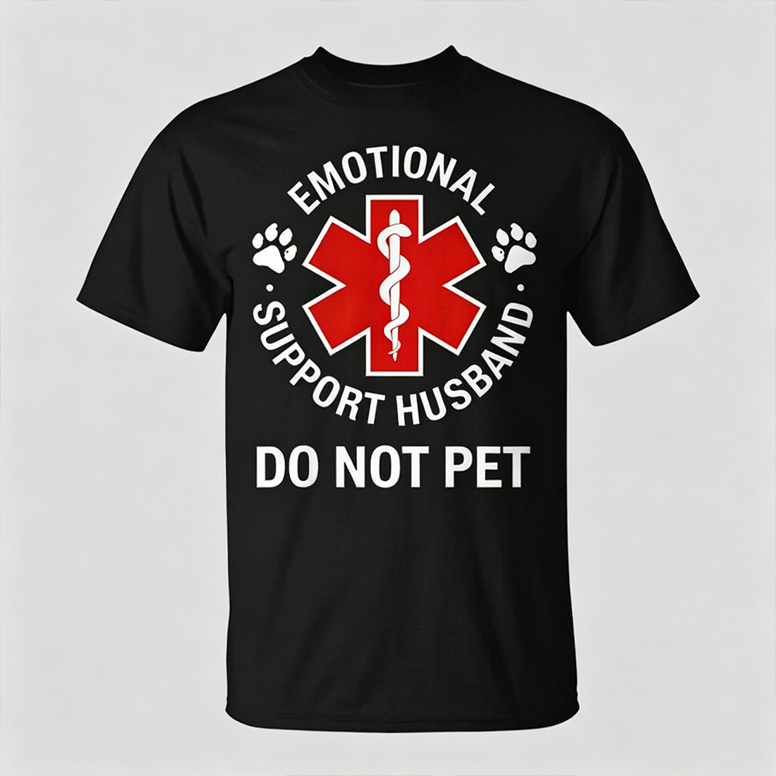 Emotional Support Husband Do Not Pet On Back Mens Tshirt Back Print