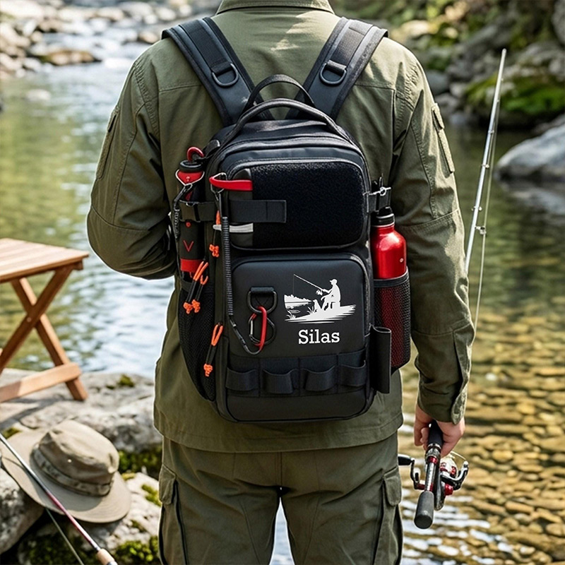 Personalized Rell Cool Dad Fishing Backpack Custom Tackle Bag Angler Gear Organizer Outdoor Waterproof Rucksack Fisherman Gift for Paopa