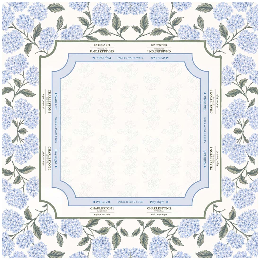 The Hydrangea Garden Preppy Floral Mahjong Mat