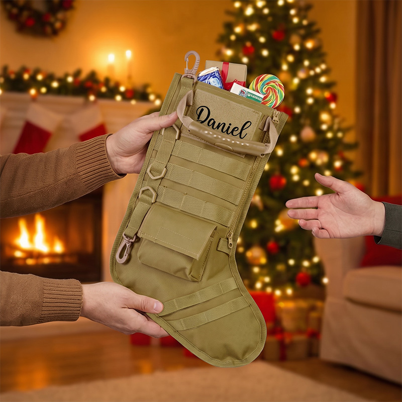 Personalized Tactical Christmas Stockings for Dad Grandpa Custom Camouflage Christmas Stockings Name Christmas Stockings Dog Stockings Gifts for Soldiers Veterans