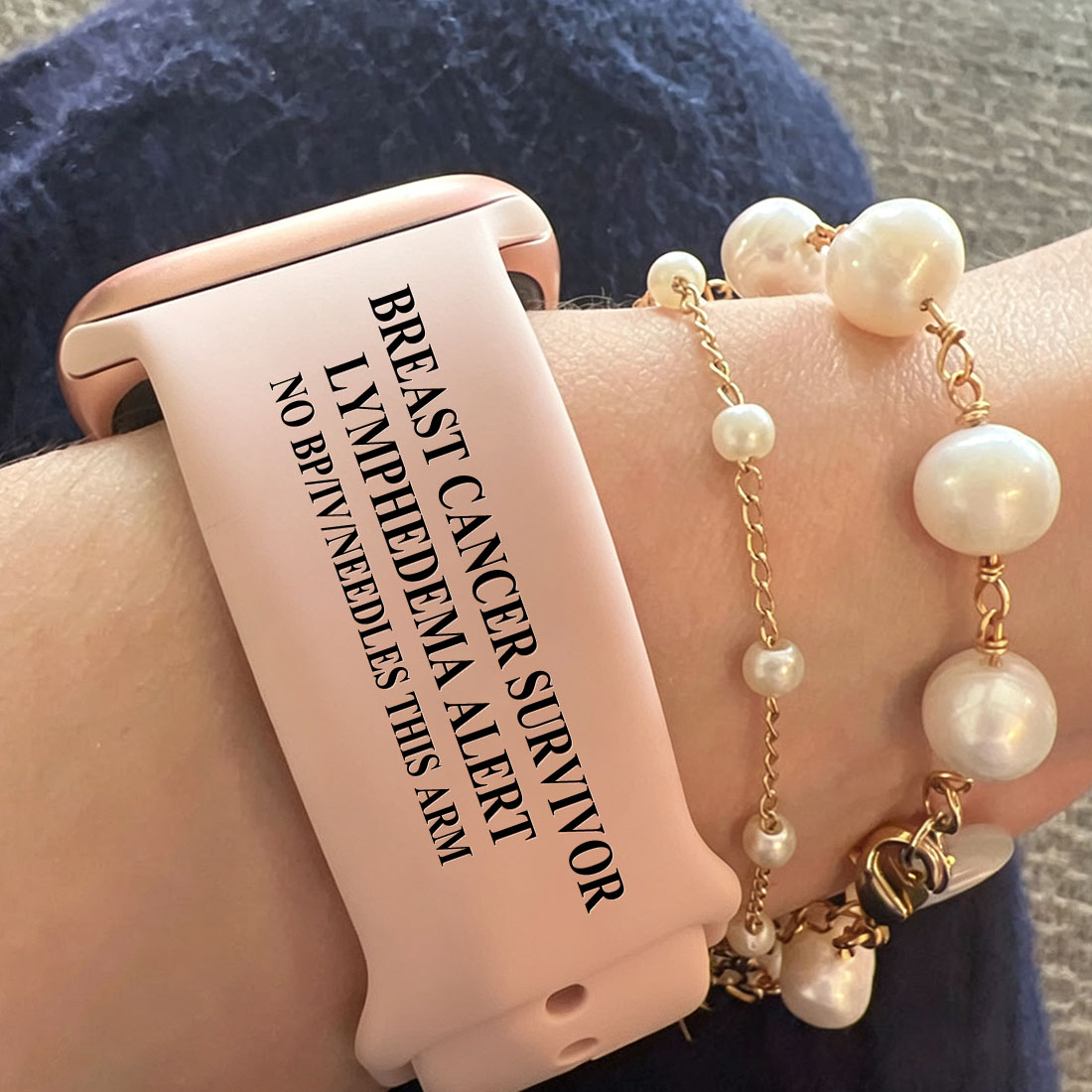 Personalized Emergency Medical Alert Silicone Watch Band for Apple  Gift for Breast Cancer Diabetes Allergy