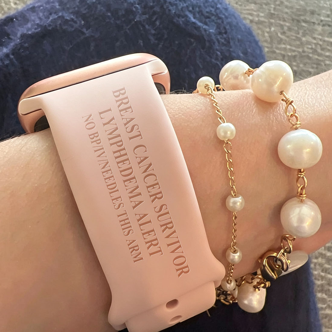 Personalized Emergency Medical Alert Silicone Watch Band for Apple  Gift for Breast Cancer Diabetes Allergy Autism