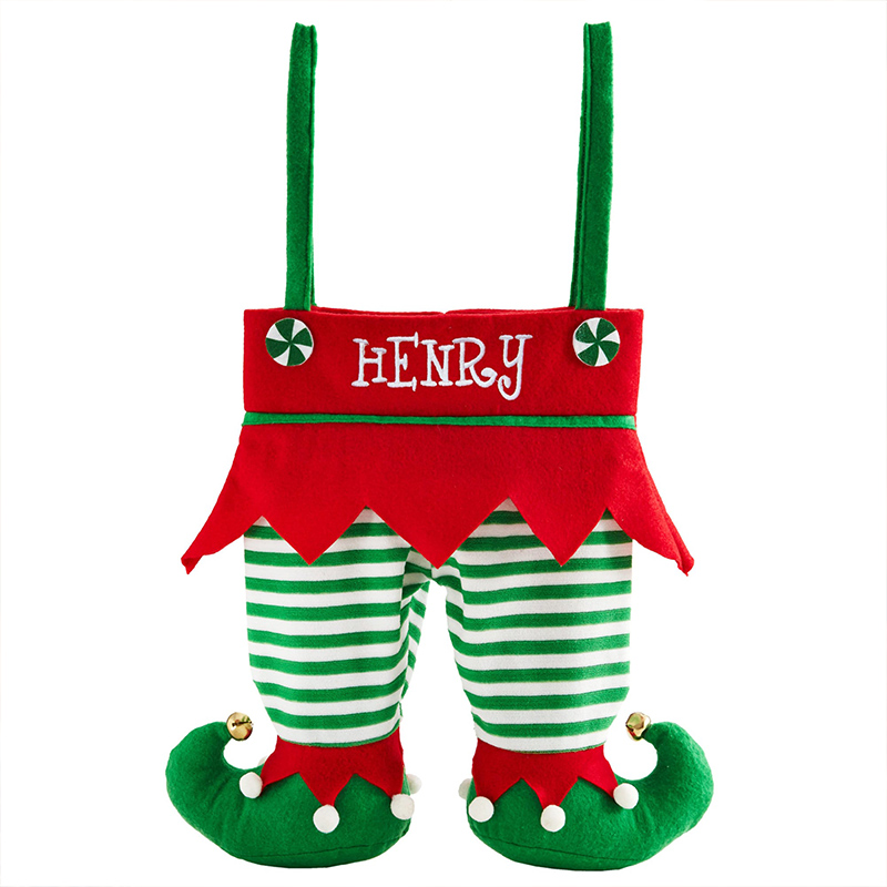 Personalized Christmas Stocking with Name Embroidered Elf Pants Stocking Holiday Stocking Monogram Family Stockings Gifts Christmas Decor 
