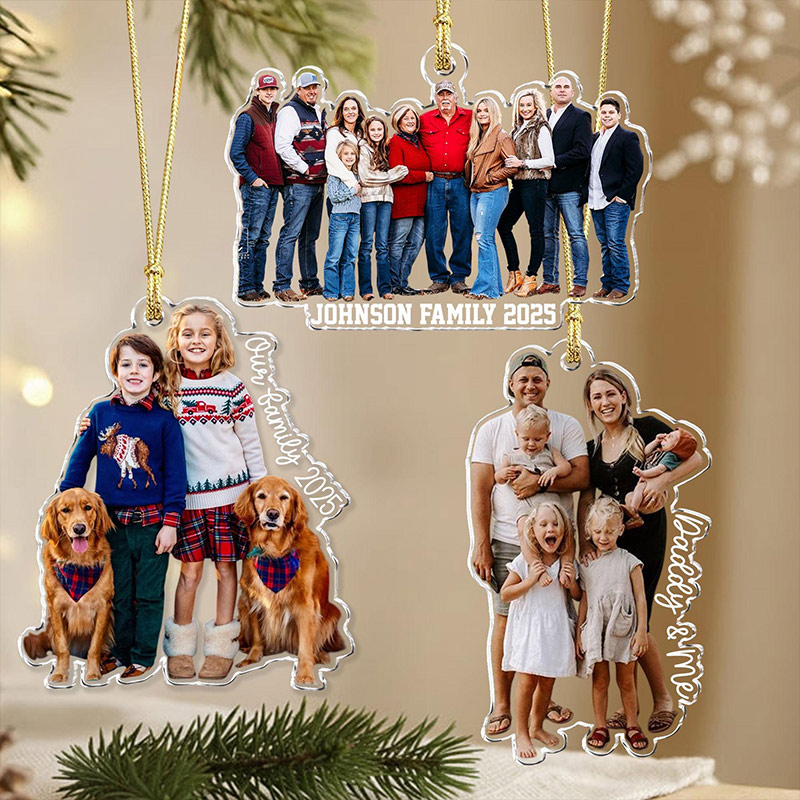 Personalized Acrylic Photo Ornament: Family Christmas 2026 Gift