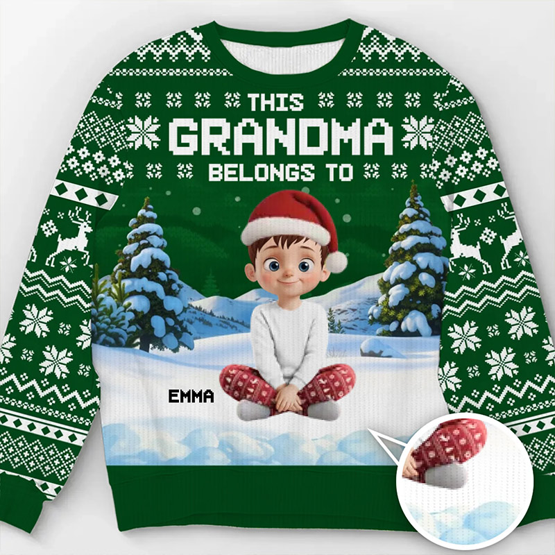 Personalized Ugly Sweatshirt This Grandma Belongs To Custom Christmas Birthday Gifts For Mom Grandma Joyful Hearts Gather This Christmas