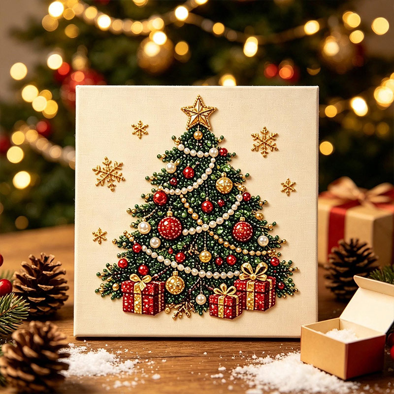 Personalized DIY Pearl Diamond Painting Kit Christmas Kitchen Scene Adults Beginners Craft Christmas Gift for Family