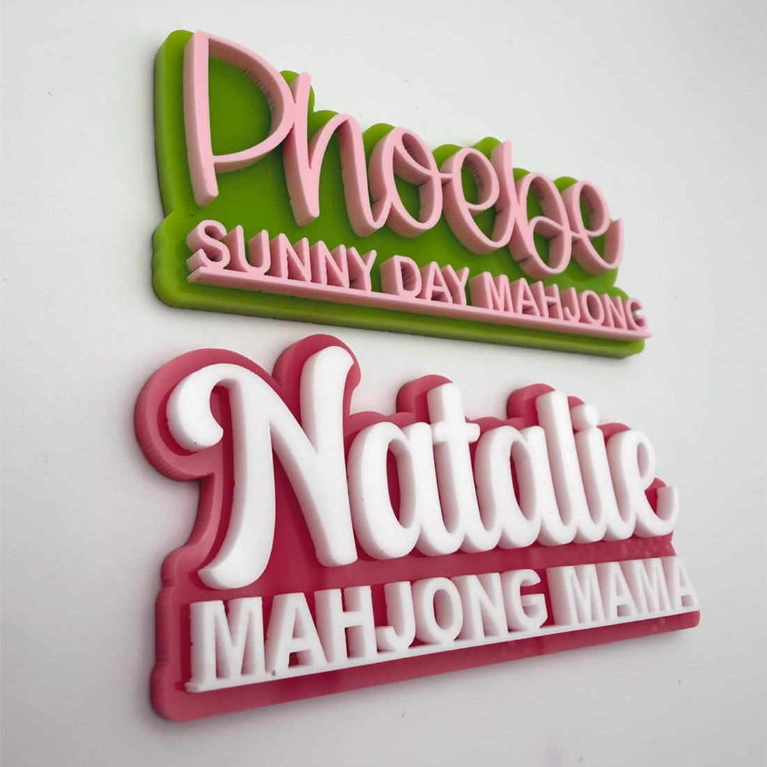 Custom Acrylic Magnetic Name Tag Company Gift 3D Printed Mahjong Name Tag
