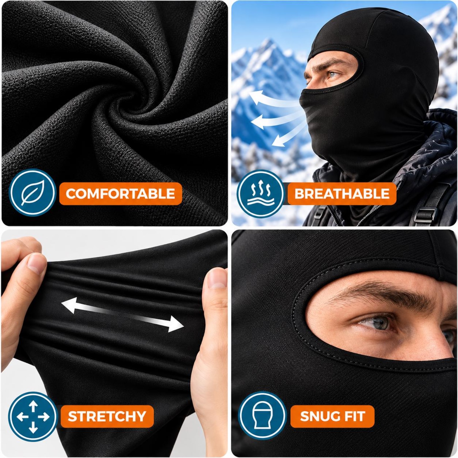 Funny Face Pets Ski Mask, Personalized Ski Balaclava Mask, Novelty Face Mask for Snowboarding, Gift for Ski Lovers