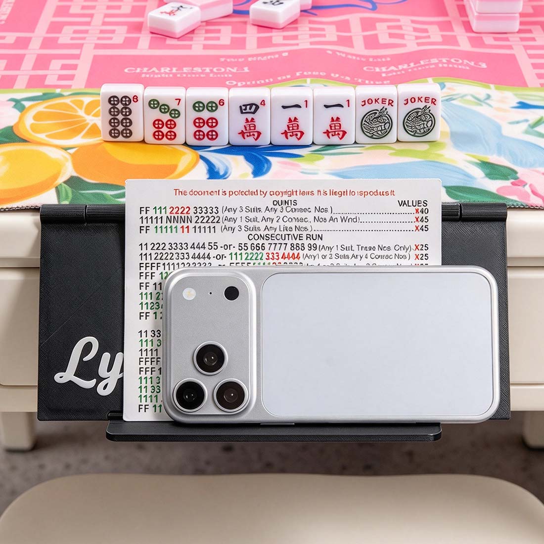 Personalized 3D Printed Multicolor Foldable Table Mahjong Card Holder with Name