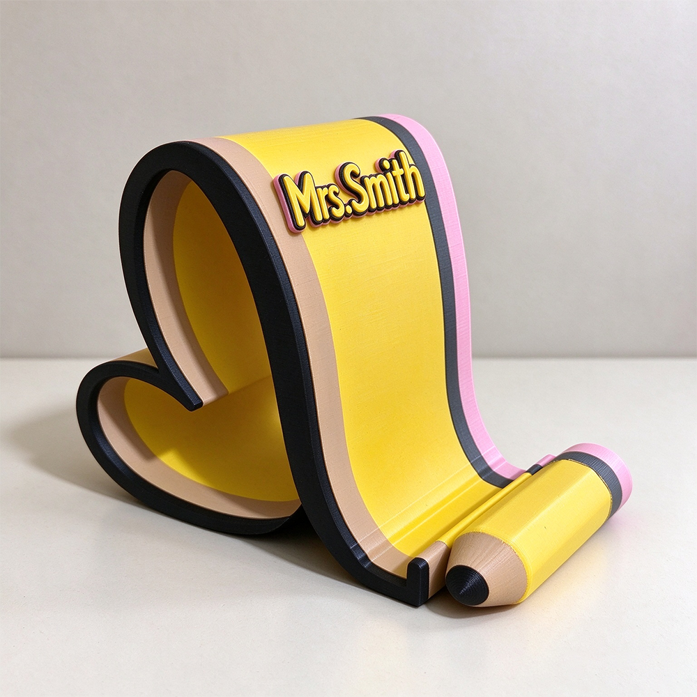 Personalized Heart Phone Holder, Pencil Phone Stand, Crayon Phone Holder, Teacher Desk Accessory, Teacher Gift, Classroom Decor, Back to School Gift