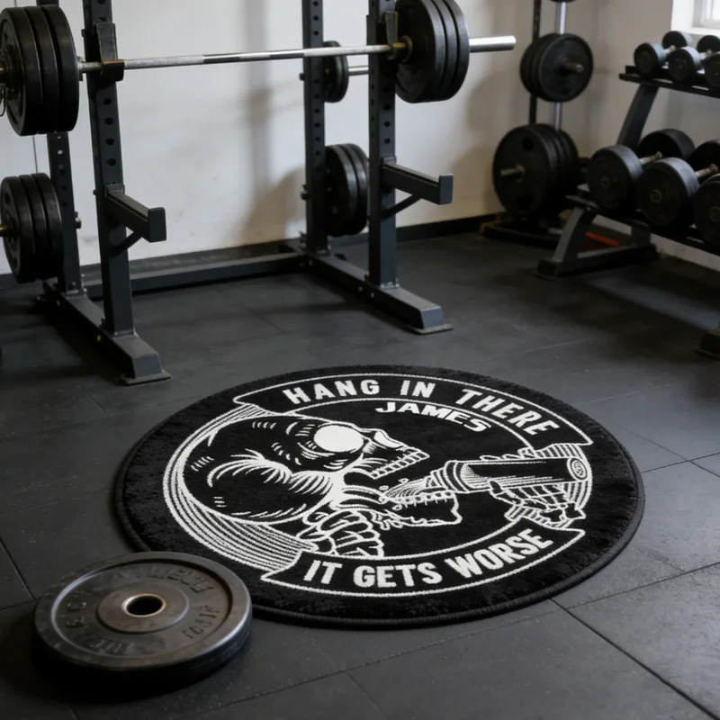 Personalized Gym Rat Funny Rug  Doormat and Workout Transform Gym Space with Custom Name Powerlifting Gift Funny Fitness for Fitness Gym Owner Lovers