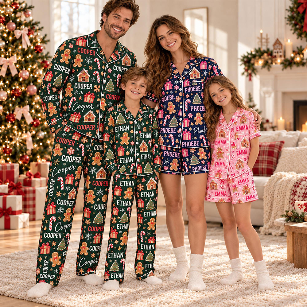 Personalized Name Christmas Pajama Pants Festive Family Lounge Pants Holiday Pajamas Xmas Gift Family Pajamas